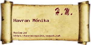 Havran Mónika névjegykártya